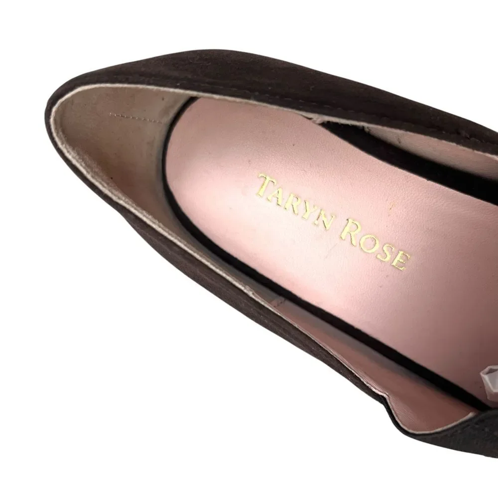Taryn‎ Rose Womens Pumps Brown Suede Elastic Vamp Band Pointed Toe Size 9